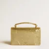 Borsa Venezia piccola in pelle metallizzata dorata con dettagli dorati