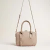 Borsa Vita in pelle color taupe con dettagli dorati