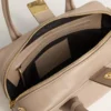 Borsa Vita in pelle color taupe con dettagli dorati