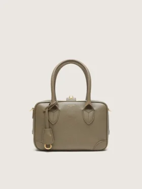 Borsa Vita in pelle verde salvia con dettagli dorati