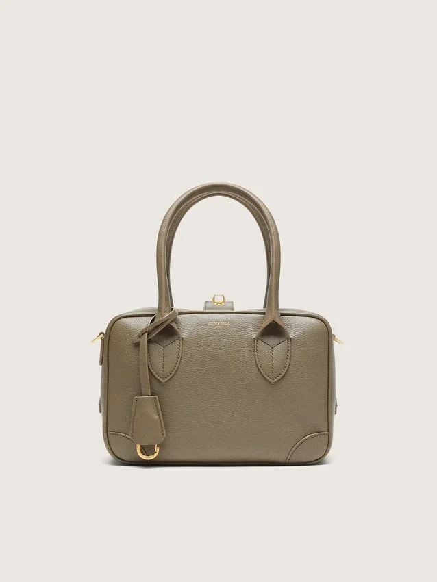 Borsa Vita in pelle verde salvia con dettagli dorati