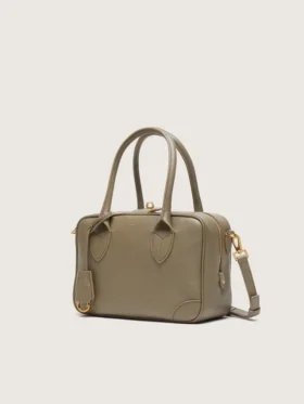 Borsa Vita in pelle verde salvia con dettagli dorati