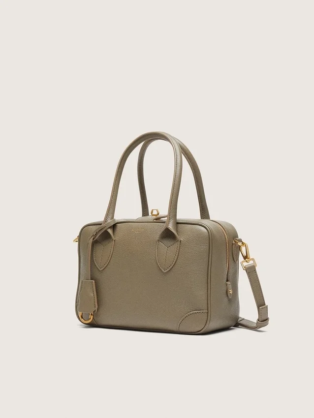 Borsa Vita in pelle verde salvia con dettagli dorati