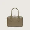 Borsa Vita in pelle verde salvia con dettagli dorati