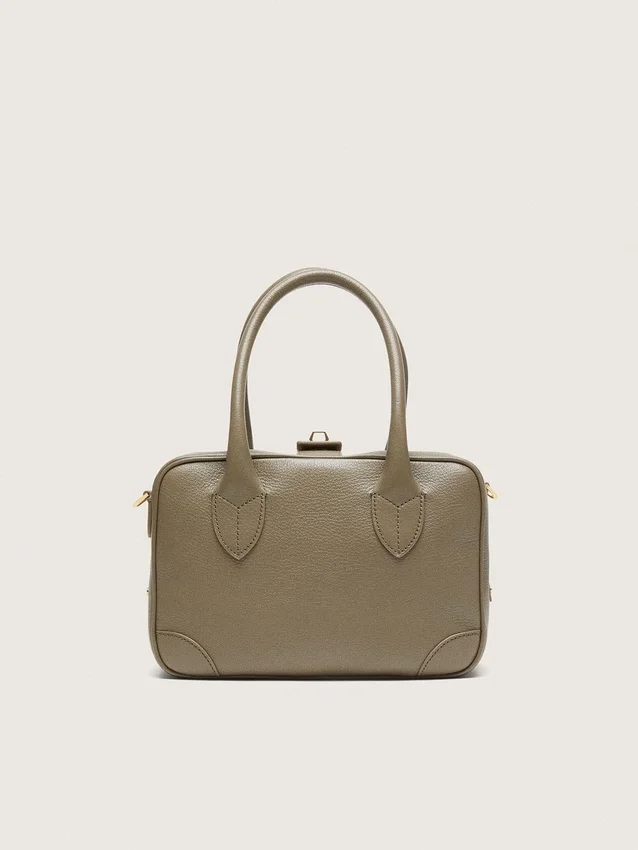 Borsa Vita in pelle verde salvia con dettagli dorati