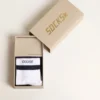Calzini a costine con strisce blu navy e logo