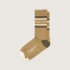 Calzini color kaki con dettagli consumati e strisce verde scuro e bianche