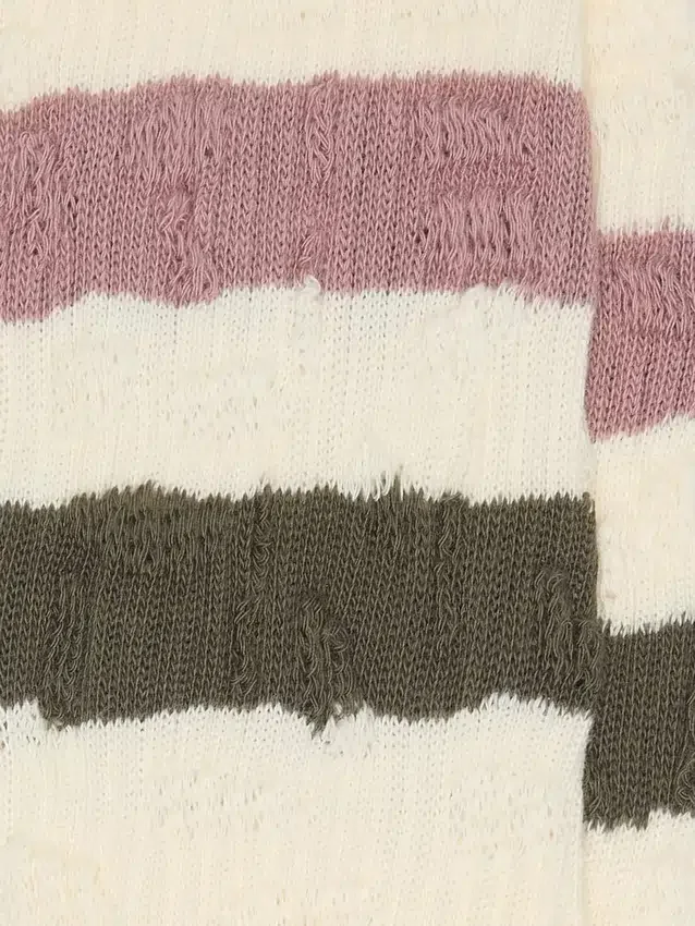 Calzini in bianco invecchiato con strisce multicolori