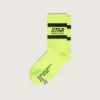 Calzini sportivi giallo neon con strisce nere