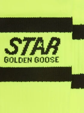 Calzini sportivi giallo neon con strisce nere
