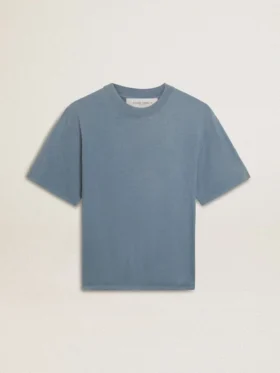 Camicia azzurro chiaro con logo rovesciato sul retro - Capsule in jersey