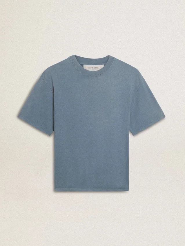 Camicia azzurro chiaro con logo rovesciato sul retro - Capsule in jersey