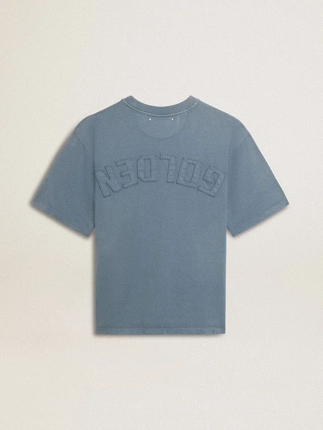 Camicia azzurro chiaro con logo rovesciato sul retro - Capsule in jersey