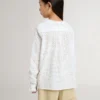 Camicia bianca da bambina in cotone con ricamo inglese