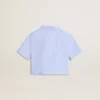 Camicia corta da bambina in cotone a righe azzurro chiaro