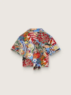 Camicia da bambina con stampa multicolore