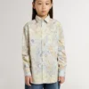 Camicia da bambina in cotone con stampa floreale multicolore