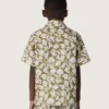 Camicia da bambino Journey in tela di cotone con stampa floreale verde e bianca
