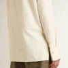 Camicia da donna in cotone color crema con ricami floreali
