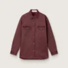 Camicia da donna in denim bordeaux