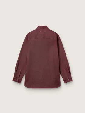Camicia da donna in denim bordeaux