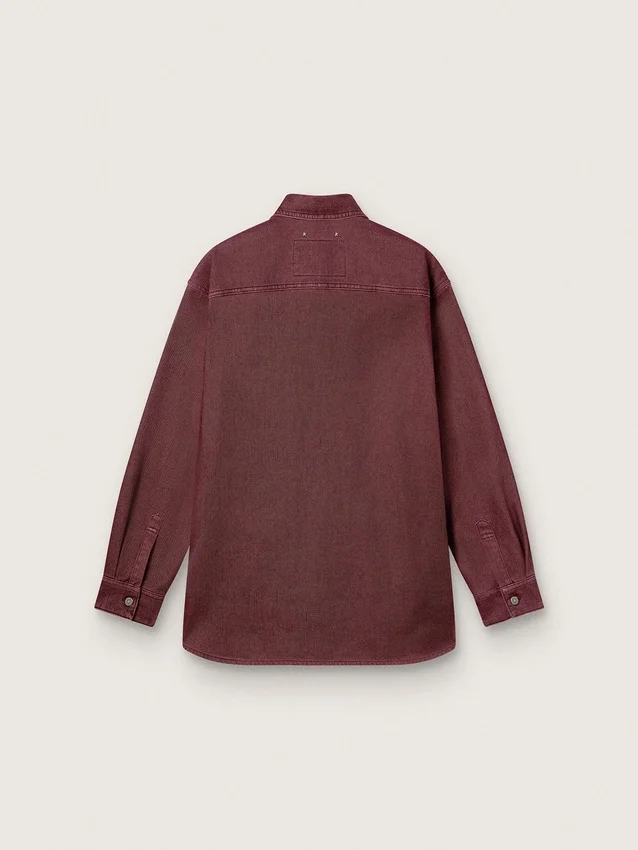 Camicia da donna in denim bordeaux