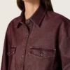 Camicia da donna in denim bordeaux