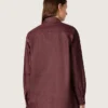 Camicia da donna in denim bordeaux