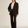 Camicia da donna in misto viscosa e cotone con colletto impreziosito da cristalli
