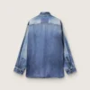 Camicia da donna oversize con effetto denim vissuto