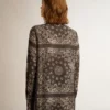 Camicia da pigiama in grigio antracite con stampa paisley
