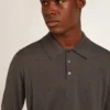 Camicia da uomo a maniche lunghe in lana merino grigia