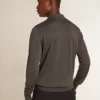 Camicia da uomo a maniche lunghe in lana merino grigia