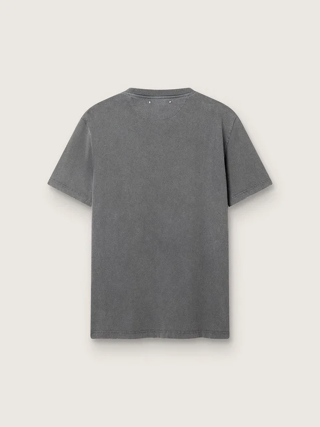 Camicia da uomo grigio antracite con effetto consumato