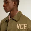 Camicia da uomo in cotone color oliva