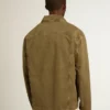 Camicia da uomo in cotone color oliva