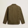 Camicia da uomo in cotone color oliva
