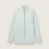 Camicia da uomo in denim sbiancato con borchie martellate