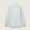 Camicia da uomo in denim sbiancato con borchie martellate