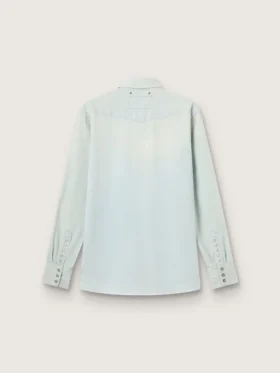 Camicia da uomo in denim sbiancato con borchie martellate