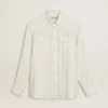 Camicia da uomo oversize effetto consumato con righe verticali