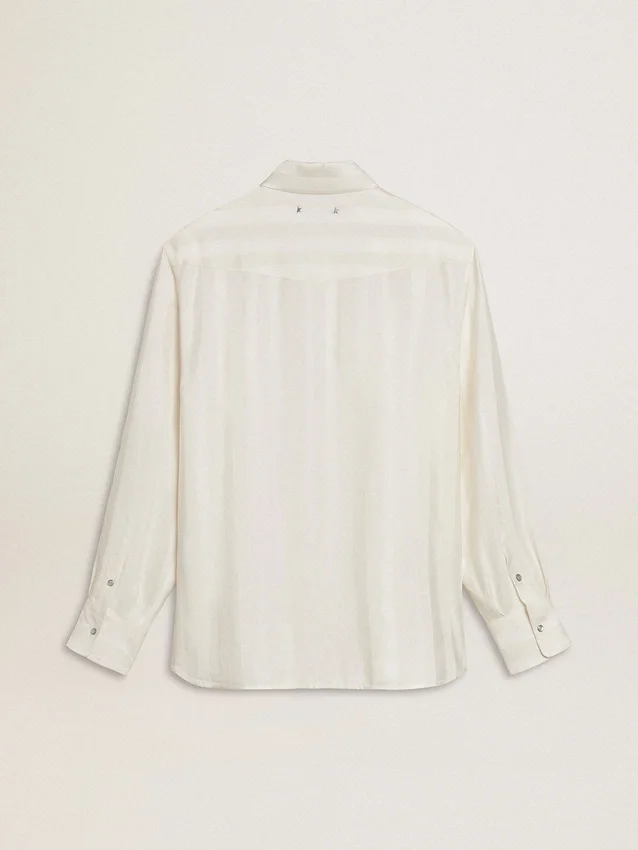 Camicia da uomo oversize effetto consumato con righe verticali