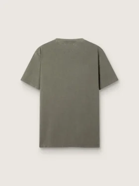 Camicia da uomo verde oliva con scritta dorata