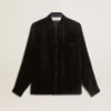 Camicia nera effetto velluto con ricami