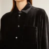 Camicia nera effetto velluto con ricami