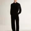 Camicia nera effetto velluto con ricami