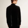 Camicia nera effetto velluto con ricami