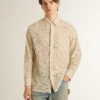 Camicia oversize in pizzo trasparente color crema