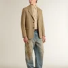 Camicia oversize in pizzo trasparente color crema