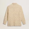 Camicia oversize in pizzo trasparente color crema
